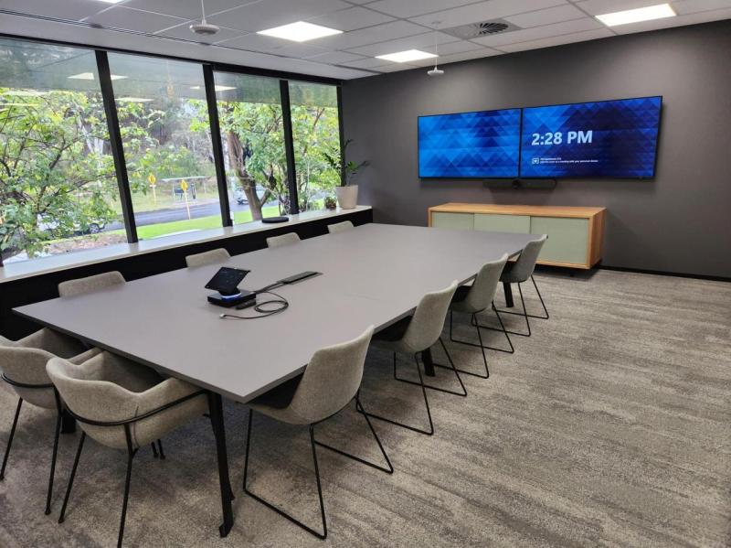 AV installation showing camera, codec and control keypad